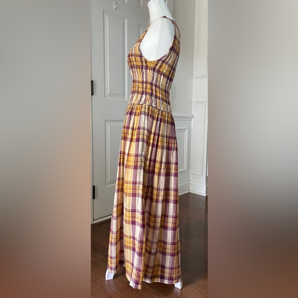 Magaschoni Plaid Boatneck Midi Dress Size 4 - Picture 3 of 5